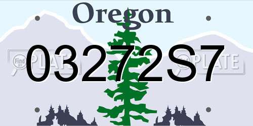 03272S7 Oregon License Plate