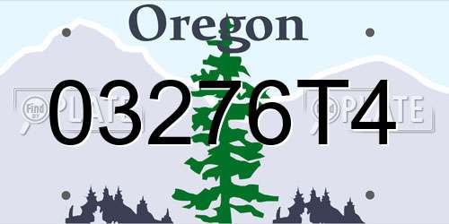 03276T4 Oregon License Plate