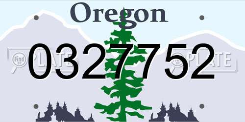 0327752 Oregon License Plate