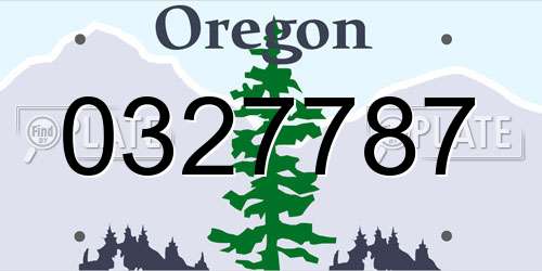 0327787 Oregon License Plate
