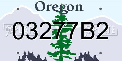 03277B2 Oregon License Plate