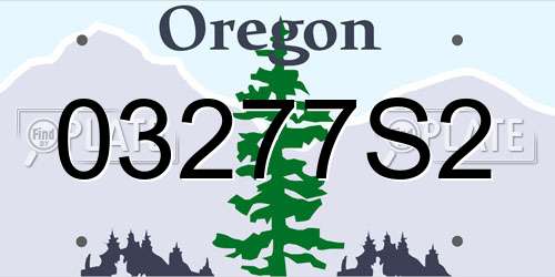 03277S2 Oregon License Plate