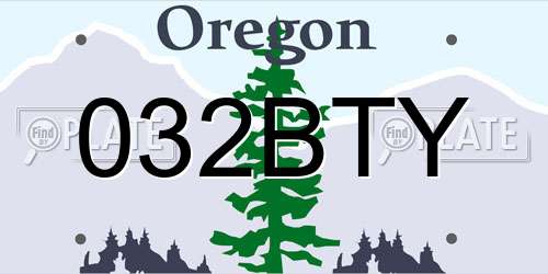 032BTY Oregon License Plate