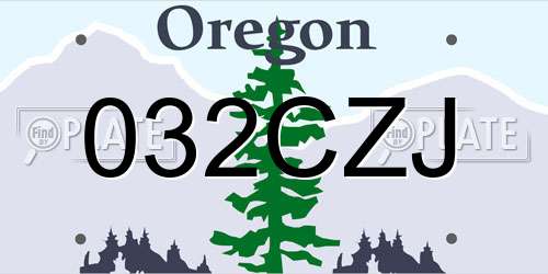 032CZJ Oregon License Plate