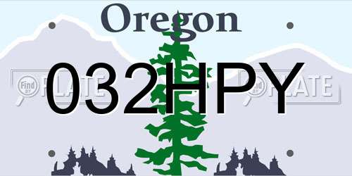 032HPY Oregon License Plate