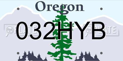 032HYB Oregon License Plate