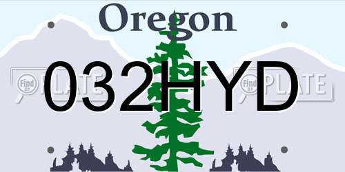 032HYD Oregon License Plate