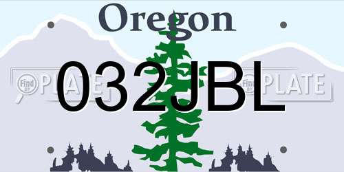 032JBL Oregon License Plate