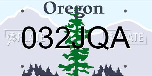 032JQA Oregon License Plate
