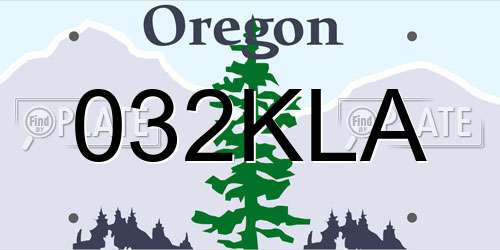 032KLA Oregon License Plate