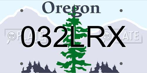 032LRX Oregon License Plate