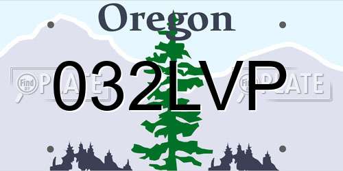 032LVP Oregon License Plate