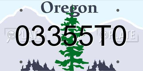 03355T0 Oregon License Plate