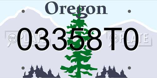 03358T0 Oregon License Plate