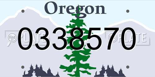 0338570 Oregon License Plate