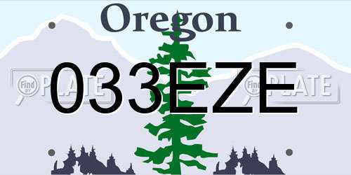 033EZE Oregon License Plate