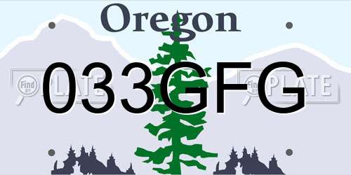 033GFG Oregon License Plate