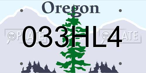 033HL4 Oregon License Plate