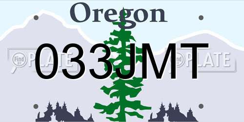033JMT Oregon License Plate