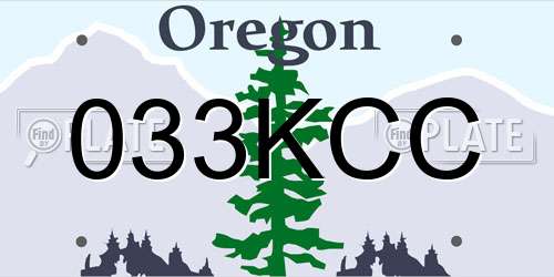 033KCC Oregon License Plate