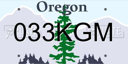 033KGM Oregon License Plate