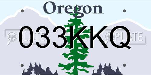 033KKQ Oregon License Plate