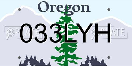033LYH Oregon License Plate