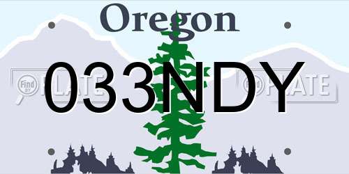 033NDY Oregon License Plate