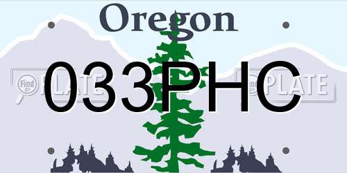033PHC Oregon License Plate