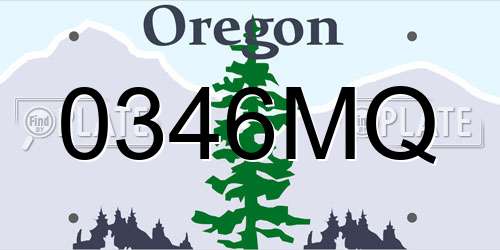 0346MQ Oregon License Plate