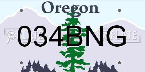034BNG Oregon License Plate