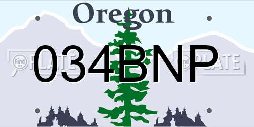 034BNP Oregon License Plate