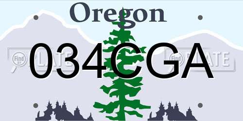 034CGA Oregon License Plate