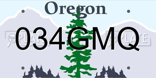 034GMQ Oregon License Plate