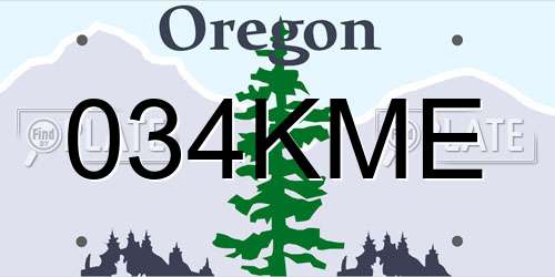 034KME Oregon License Plate