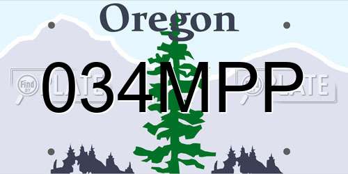 034MPP Oregon License Plate