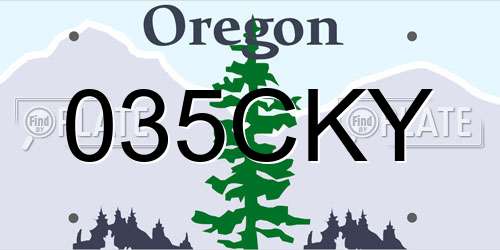 035CKY Oregon License Plate