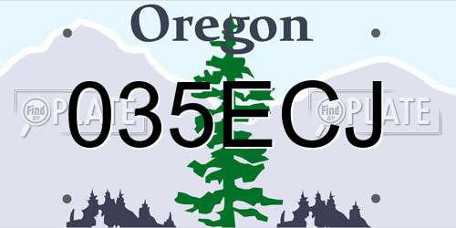 035ECJ Oregon License Plate