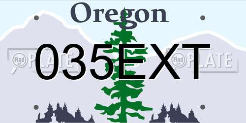 035EXT Oregon License Plate