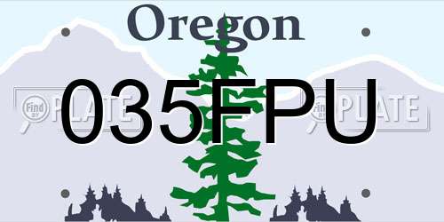 035FPU Oregon License Plate