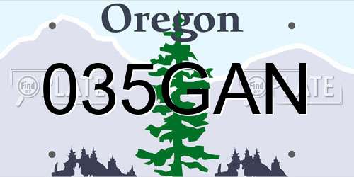 035GAN Oregon License Plate
