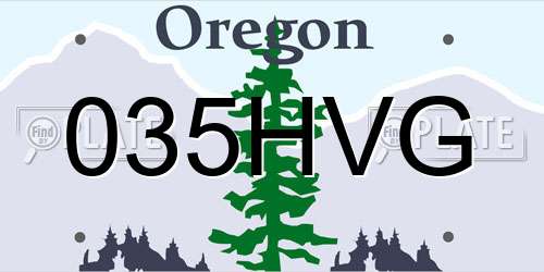 035HVG Oregon License Plate