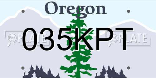 035KPT Oregon License Plate