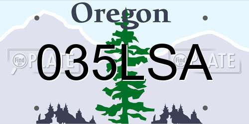 035LSA Oregon License Plate