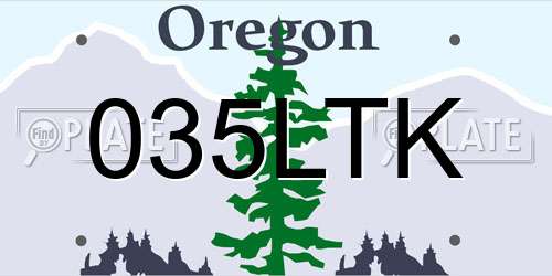 035LTK Oregon License Plate