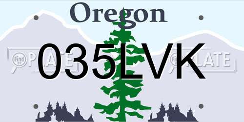 035LVK Oregon License Plate