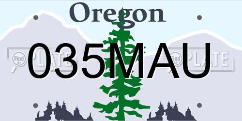 035MAU Oregon License Plate