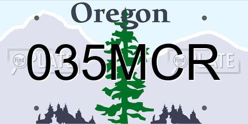 035MCR Oregon License Plate