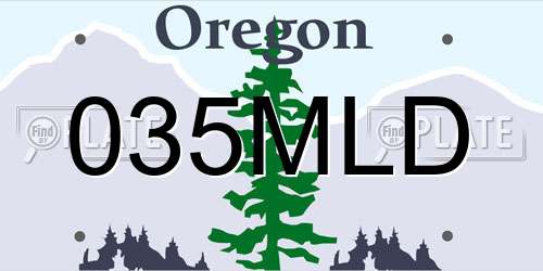 035MLD Oregon License Plate