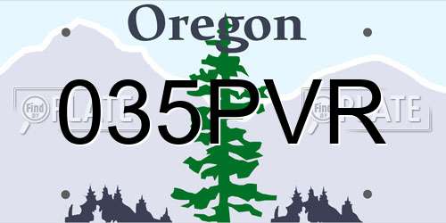 035PVR Oregon License Plate